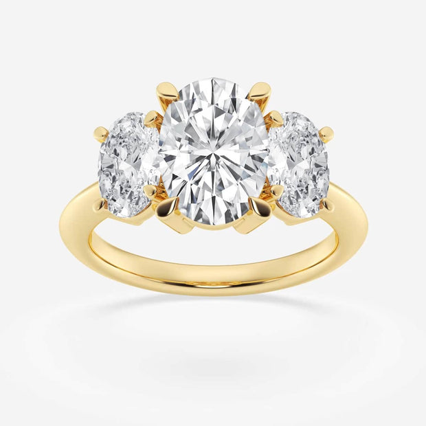 Oval Shape Diamond Three Stone Ring