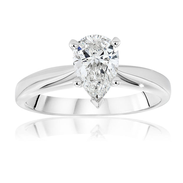 Classic Solitaire Engagement Ring-Pear