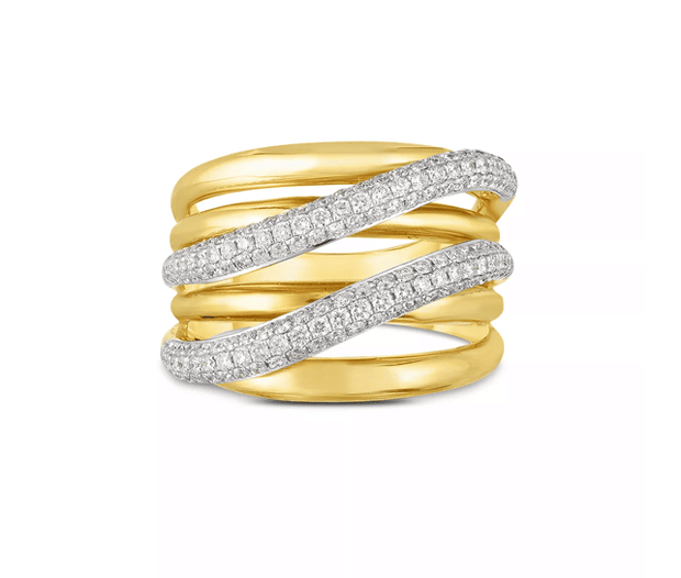 Double Crossover Ring with Diamonds