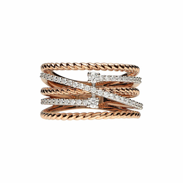 Wrap Ring in Rose Gold with Diamonds