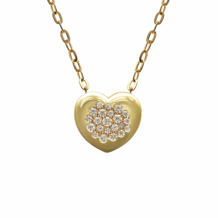 Diamond Heart on a Link Chain- Small size