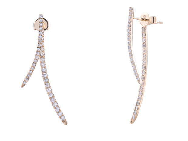 Front and Back Diamond Drop Earrings