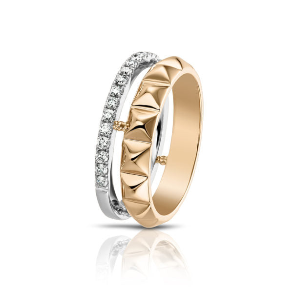 Double Band Ring with Diamonds