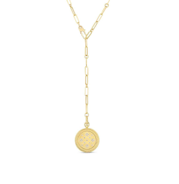 Venetian Princess Satin Medallion Necklace with Diamond Accents