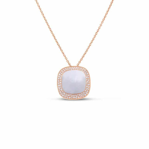 Diamond and Mother of Pearl Rose Gold Necklace