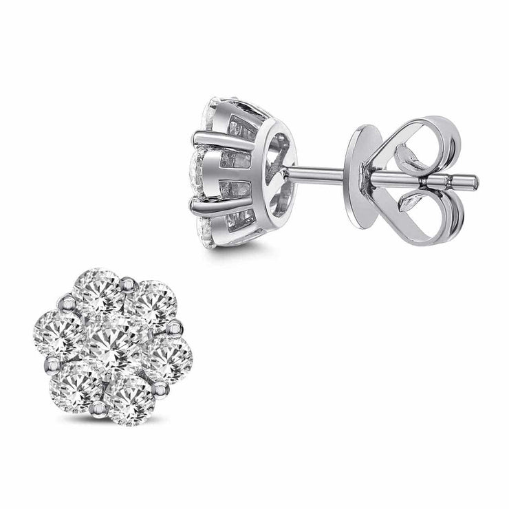 Small Diamond Cluster Stud Earrings