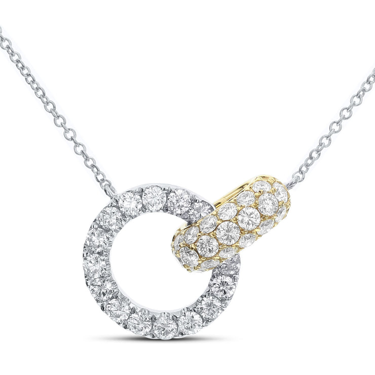 Double Hoop Necklace with Diamonds