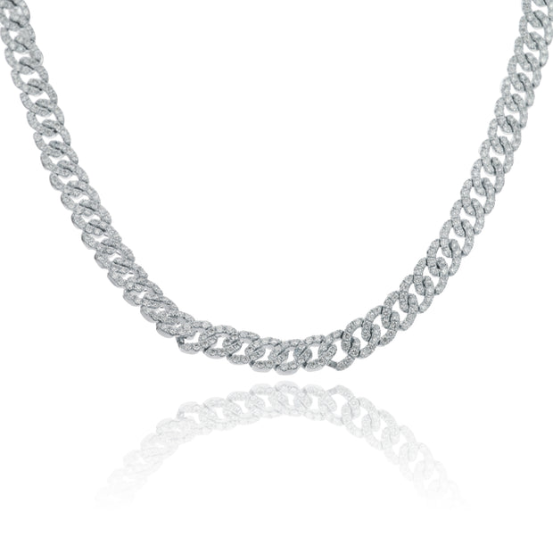 Pave` Diamond Cuban Link Necklace