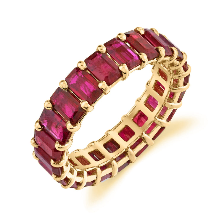 Ruby Eternity Band in Yellow Gold