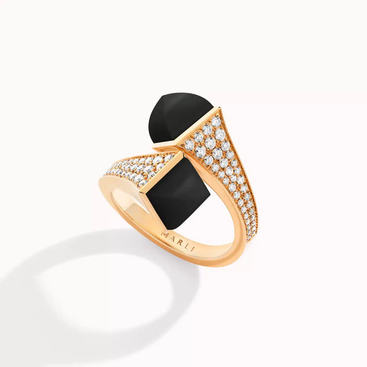 Cleo Wrap Ring with Onyx and Diamonds