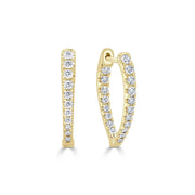 Pointed Diamond Hoop Earrings