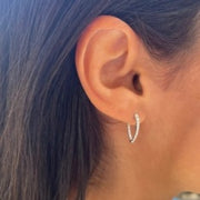 Pointed Diamond Hoop Earrings