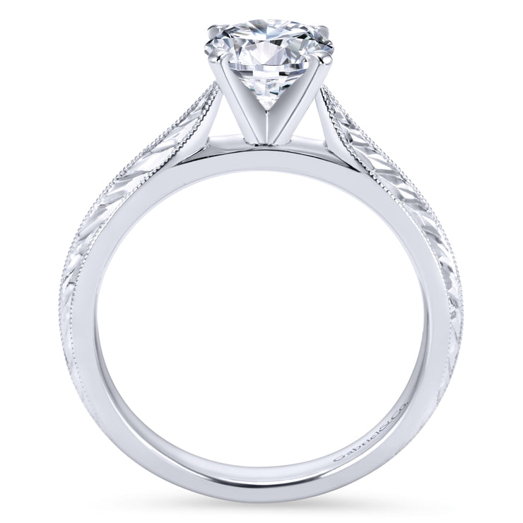 Milgrain and Diamond Cut Engagement Ring
