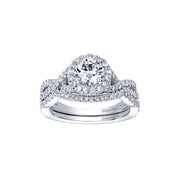 Halo Twist Shank Diamond Engagement Ring Setting