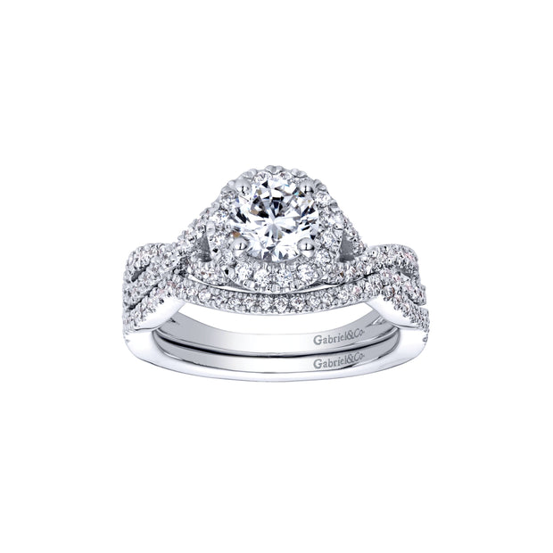 Halo Twist Shank Diamond Engagement Ring Setting