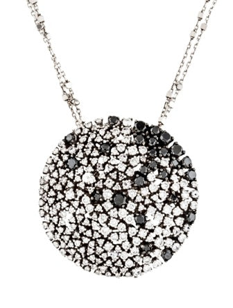 Black and White Diamond Pendant Necklace