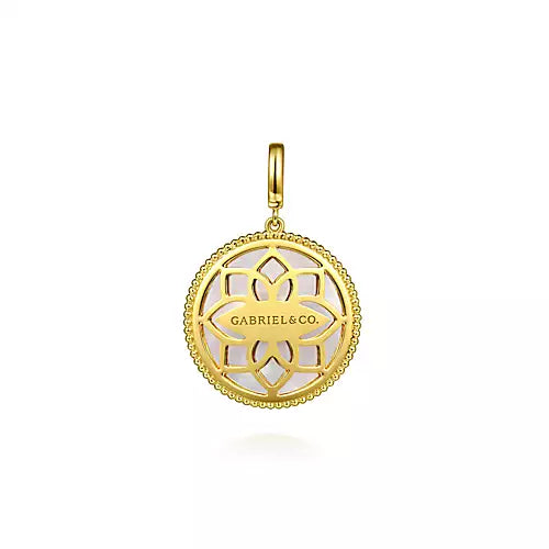 Evil Eye Medallion Pendant with Diamonds and Sapphires