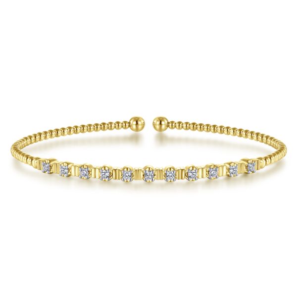 Beaded Cuff Bracelet with Diamonds