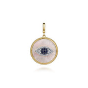 Evil Eye Medallion Pendant with Diamonds and Sapphires