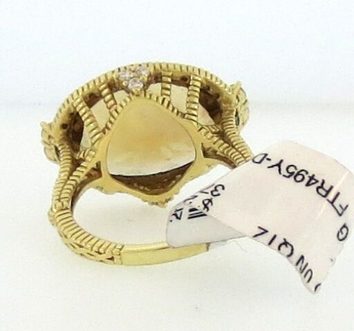 Judith Ripka18K Gold/ Diamond/Champagne Quartz Ring