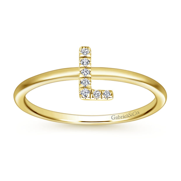 Diamond Initital Stackable Ring