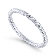 Twist Design Diamond Stackable Ring