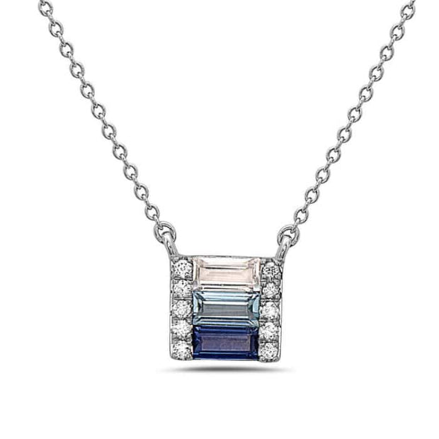 Ombre` Blue Pendant Necklace