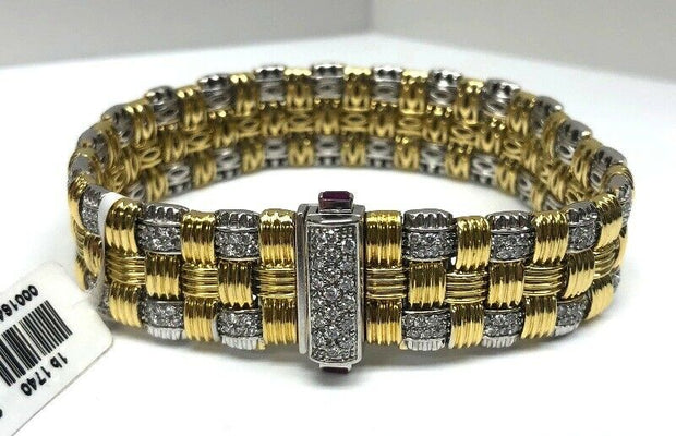 Roberto Coin Appassionata Woven Diamond Bracelet 2.20cts/18K