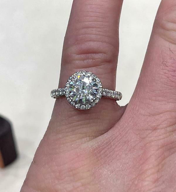 Verragio Diamond Halo Style Semi Mount Engagement Ring 0.65ct