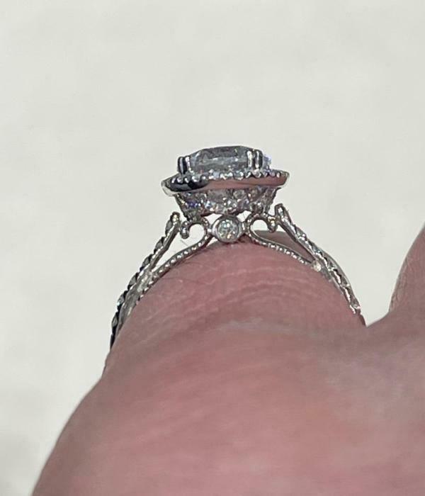 Verragio Diamond Halo Style Semi Mount Engagement Ring 0.65ct
