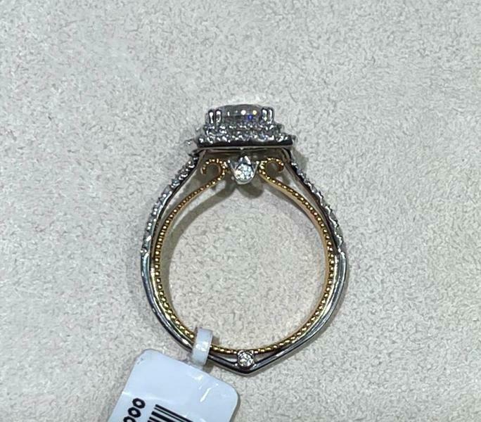 Verragio Double Diamond Halo Style Semi Mount Engagement Ring 0.45ct
