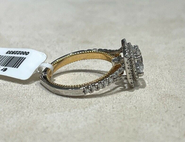 Verragio Double Diamond Halo Style Semi Mount Engagement Ring 0.45ct