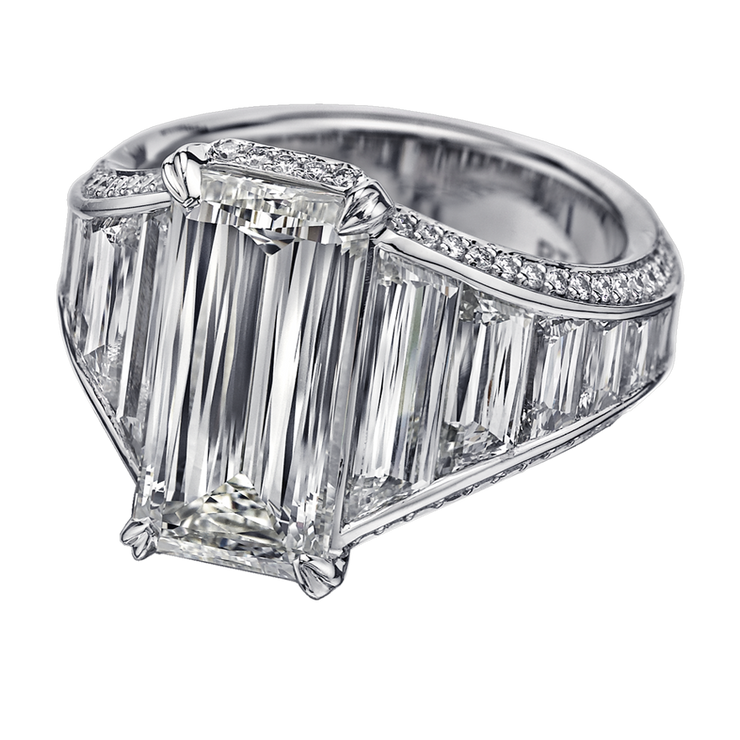 Emerald cut engagement ring
