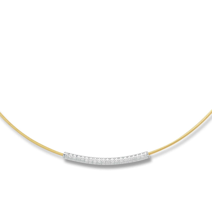 Gold Collar Necklace with Diamond Bar