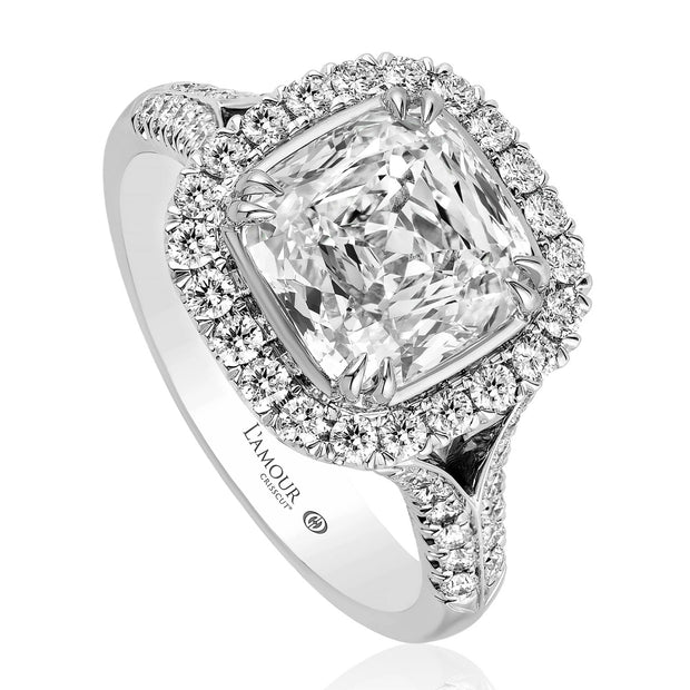 Cushion Crisscut Diamond Engagement Ring