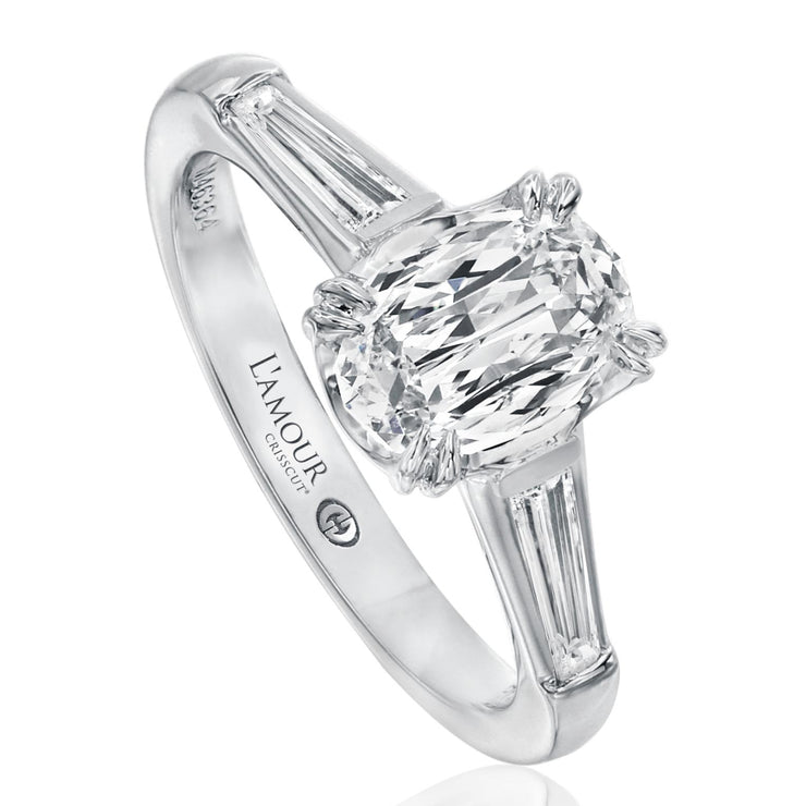 LAmour Crisscut® Oval Shape Diamond Engagement Ring