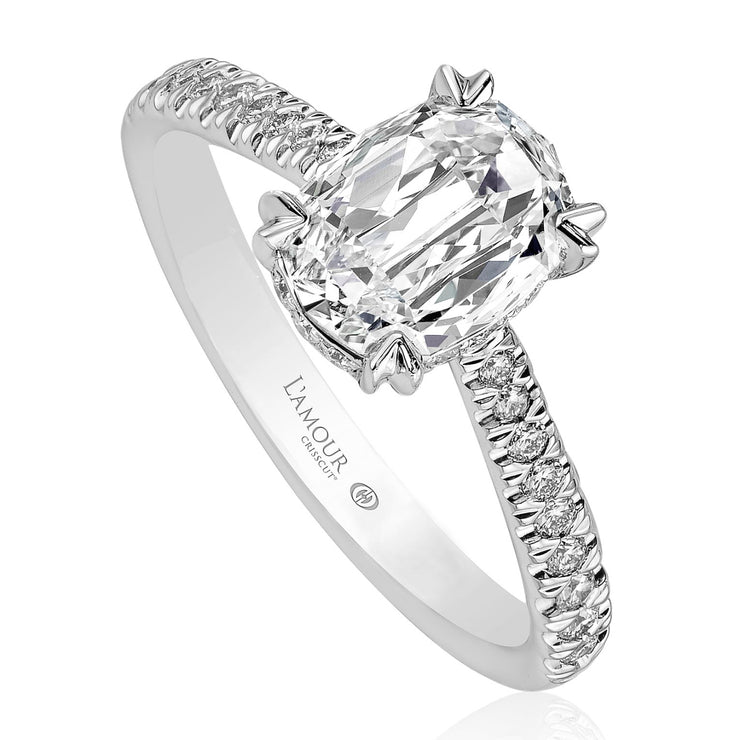 Christopher Designs LAmour Crisscut Oval Diamond Engagement Ring