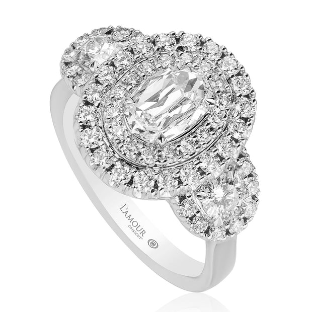Christopher Designs LAmour Crisscut Oval Diamond Engagement Ring