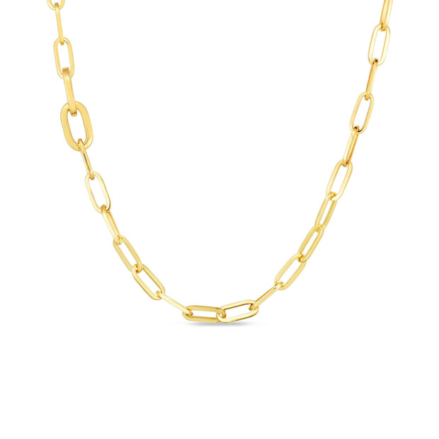 RC Designer Gold Alternating Link Necklace