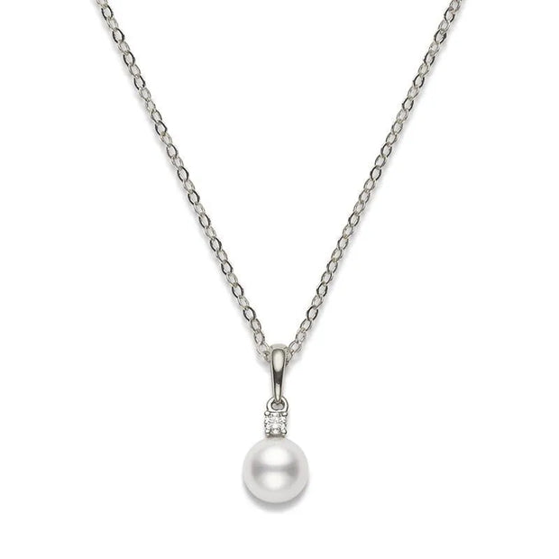 Mikimoto Akoya Cultured Pearl and Diamond Necklace