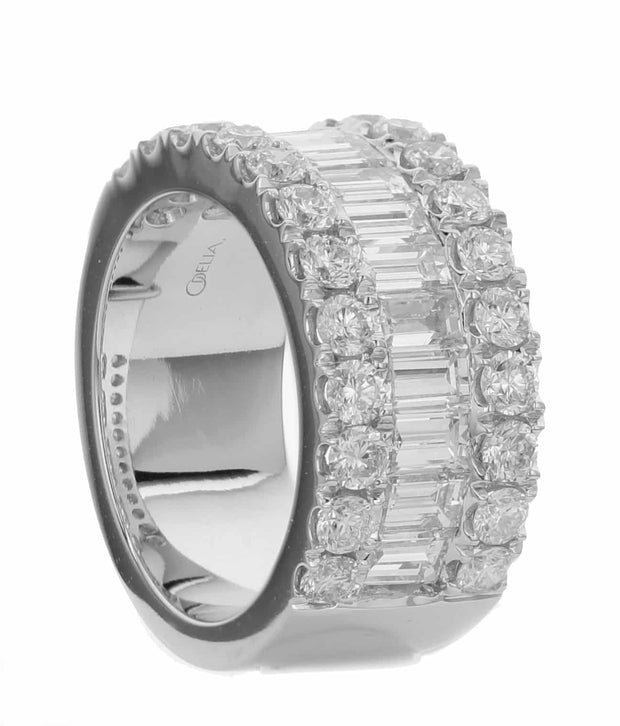 Halfway Diamond Band with Round and Baguette Diamonds